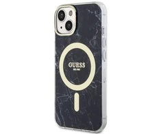 Apple iPhone 14 Guess dėklas Marble MagSafe (GUHMP14SPCUMAK) juodos spalvos