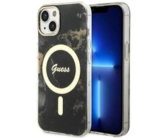 Dėklas GUESS GUHMP14MHTMRSK IPHONE 14 PLUS / 15 PLUS 6.7 "Juodas / Juodas HARDCASE GOLDEN MARBLE MAGSAFE