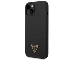 Guess dėklas, skirtas iPhone 14 Plus 6,7 GUHCP14MSLTGK juodas kietas silikono linija - trikampis