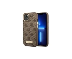 Dėklas GUESS GUHMP14MU4GPRW IPHONE 14 PLUS / 15 PLUS 6.7 "BROWN / BROWN HARD CASE 4G PLATE MAGSAFE LOGO