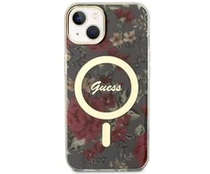 Dėklas GUESS GUHMP14MHCFWSA IPHONE 14 PLUS / 15 PLUS 6.7 "Žalias / KHAKI HARDCASE FLOWER MAGSAFE