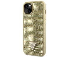 Apple iPhone 14 Plus Guess dėklas Rhinestone Triangle (GUHCP14MHDGTPD) aukso spalvos