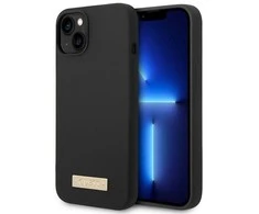 Dėklas GUESS GUHMP14MSBPLK IPHONE 14 PLUS / 15 PLUS 6.7 "Juodas / Juodas HARD CASE SILICONE PLATE MAGSAFE LOGO