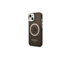 Dėklas GUESS GUHMP14MHTCMK IPHONE 14 PLUS / 15 PLUS 6.7 "Juodas / Juodas HARD CASE GOLD OUTLINE TRANSLUENT MAGSAFE