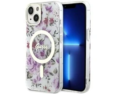 Dėklas GUESS GUHMP14MHCFWST IPHONE 14 PLUS / 15 PLUS 6.7 "TRANSPARENT HARDCASE FLOWER MAGSAFE