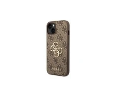 Apple iPhone 14 Pro Guess dėklas 4G Big Metal Logo rudos spalvos