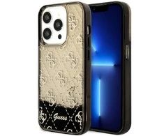 Apple iPhone 14 Pro Guess dėklas Liquid Glitter 4G Transculent (GUHCP14LLC4PSGK) juodos spalvos