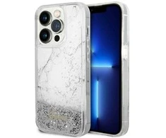 Apple iPhone 14 Pro Guess dėklas Liquid Glitter Marble (GUHCP14LLCSGSGH) baltos spalvos