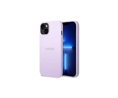 Guess Saffiano Metal Logo Stripes - dėklas skirtas Apple iPhone 14 Pro Lilac