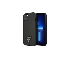 Apple iPhone 14 Pro Guess dėklas Saffianotriangle Logo (GUHCP14LPSATLK) juodos spalvos