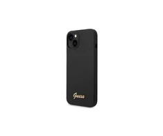 Karl Lagerfeld Guess dėklas, skirtas iPhone 14 Pro 6,1 GUHCP14LSLSMK juodos spalvos hard dėklas, skirtas Silicone Vintage Gold Logo