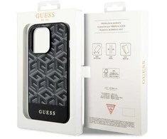 Guess GUHMP14LHGCFSEK iPhone 14 Pro 6.1″ juodos spalvos kietas dėklas GCube Stripes MagSafe