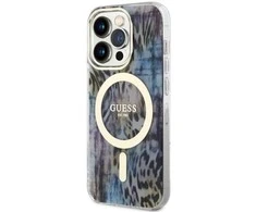 Dėklas GUESS GUHMP14LHLEOPWB IPHONE 14 PRO 6.1 "Mėlynas/Mėlynas HARDCASE LEOPARD MAGSAFE