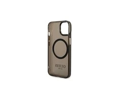 Dėklas Guess GUHMP14LHTCMK iPhone 14 Pro 6.1" juodas/juodas hard case Gold Outline Translucent MagSafe