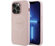 Apple iPhone 14 Pro Guess dėklas Saffiano MagSafe (GUHMP14LPSAHMCP) rožinės spalvos