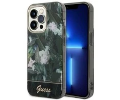 Guess GUHCP14XHGJGHA Apple iPhone 14 Pro Max 6,7″ žalias kietas dėklas Jungle Collection
