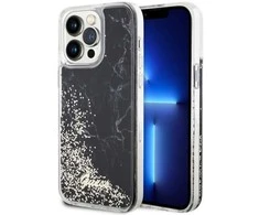 Apple iPhone 14 Pro Max Guess dėklas Liquid Glitter Marble (GUHCP14XLCSGSGK) juodos spalvos