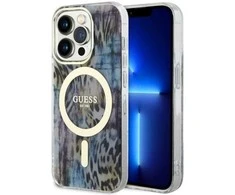 Dėklas GUESS GUHMP14XHLEOPWB IPHONE 14 PRO MAX 6.7 "Mėlynas/Mėlynas HARDCASE LEOPARD MAGSAFE