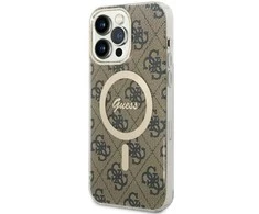 Apple iPhone 14 Pro Max Guess dėklas 4G MagSafe (GUHMP14XH4STW) rudos spalvos