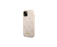 Apple iPhone 14 Pro Max Guess Dėklas 4G Vintage Gold Logo (GUHCP14XHG4SHP) rožinės spalvos