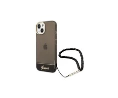 Dėklas GUESS GUHCP14XHGCOHK IPHONE 14 PRO MAX 6.7 "Juodas/Juodas HARDCASE TRANSLUENT PEARL STRAP