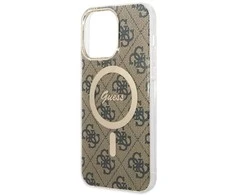 Apple iPhone 14 Pro Max Guess dėklas 4G MagSafe (GUHMP14XH4STW) rudos spalvos