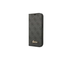 Dėklas Guess GUBKP14XHG4SHK iPhone 14 Pro Max 6,7" juoda/juodas book 4G Vintage Gold Logo