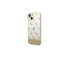 Guess GUHCP14XHG4MHG Apple iPhone 14 Pro Max6,7" auksinis kietasis dėklas 4G modelio scenarijus
