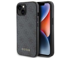 Dėklas GUESS GUHCP15SG4GFGR IPHONE 15/14/13 6.1 "GRAY / GRAY HARD CASE 4G METAL GOLD LOGO