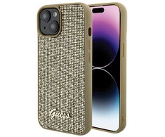 Dėklas GUESS GUHCP15SPMSDGSD IPHONE 15/14/13 6.1 "ZOTY / GOLD HARDCASE DISCO METAL SCRIPT