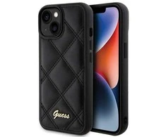 Dėklas GUESS GUHCP15SPSQSQSK IPHONE 15/14/13 6.1 "Juodas / Juodas HARDCASE QUILTD METAL LOGO