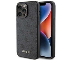 Dėklas GUESS GUHCP15LG4GFGR IPHONE 15 PRO 6.1 "GRAY/GRAY HARD CASE 4G METAL GOLD LOGO