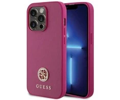Dėklas GUESS GUHCP15LPS4DGPPP IPHONE 15 PRO 6.1 "Rožinis/Rožinis HARDCASE STRASS METAL LOGO