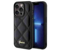 Dėklas GUESS GUHCP15LPSQSQSK IPHONE 15 PRO 6.1 "Juodas/Juodas HARDCASE QUILTED METAL LOGO