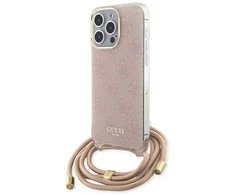 Dėklas GUESS GUHCP15XHC4SEP IPHONE 15 PRO MAX 6.7 "Rožinis/Rožinis HARDCASE CROSSBODY CORD 4G PRINT