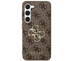 Guess PU 4G Metal Logo dėklas skirtas Samsung Galaxy S24 rudos spalvos