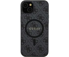 Guess 4G Collection Leather Metal Logo MagSafe – dėklas skirtas Samsung Galaxy S24 juodas