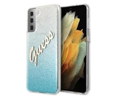 Dėklas GUESS HARD CASE GLITTER GRADIENT SCRIPT SAMSUNG GALAXY S21 PLUS Mėlynas