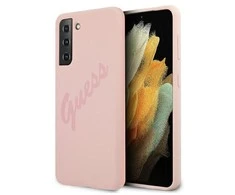Samsung Galaxy S21 Ultra Guess dėklas Script Vintage (GUHCS21LLSVSPI) rožinės spalvos