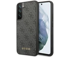 Samsung Galaxy S23 Guess dėklas 4G Metal Gold Logo (GUHCS23SG4GFGR) pilkos spalvos