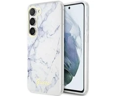 Samsung Galaxy S23 Guess dėklas Marble (GUHCS23SPCUMAH) baltos spalvos