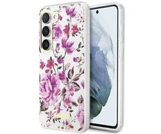 Samsung Galaxy S23 Plus Guess Flower Collection dėklas (GUHCS23MHCFWST) baltos spalvos