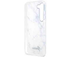 Guess telefono dėklas, skirtas Samsung Galaxy S23 Plus GUHCS23MPCUMAH baltos spalvos HC PU/TPU Marble