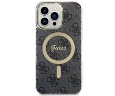 Samsung Galaxy S23 Plus Guess dėklas 4G MagSafe (GUHMS23MH4STK) juodos spalvos