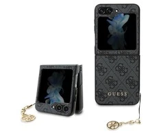 Samsung Galaxy Z Flip 5 Guess Dėklas 4G Charms Collection (GUHCZF5GF4GGR) pilkos spalvos