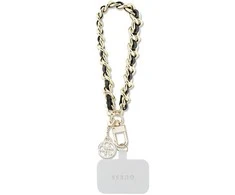 Guess Universal Hand Strap Saffiano Chain 4G Charm - Universal phone strap (Juodas)