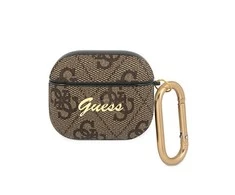 Dėklas Guess GUA34GSMW AirPods 3 dangtelis ruda / ruda 4G Script Metal Collection