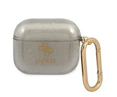 Dėklas GUESS GUA3UCG4GK AIRPODS 3 COVER Juodas GLITTER COLLECTION
