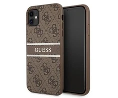 Dėklas Apple iPhone 11 Guess Stripe GUHCN614GDBR rudos spalvos