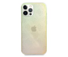 Guess GUHCP12L3D4GIRBL iPhone 12 Pro Max 6,7 colių opalinis / vaivorykštinis kietasis dėklas, 4G 3D raštų kolekcija
